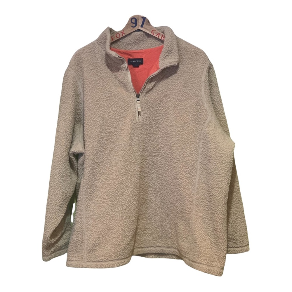 Lands End High Pile Fleece 1/4 zip Plus Size  3x Pull Over